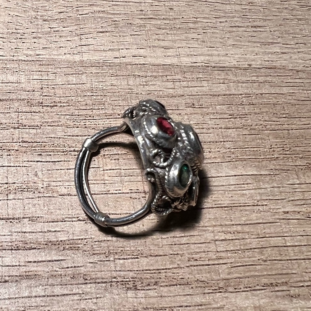 Multi-Stone Emerald Ruby Sapphire Topaz Marcasite… - image 6